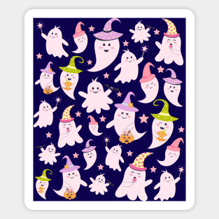 Cute Ghost Pattern - Halloween Pattern Magnet